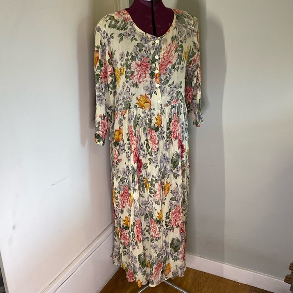 cute options Dresses & Skirts - Cute options 1990s vintage floral lightweight maxi dress women’s oversized M